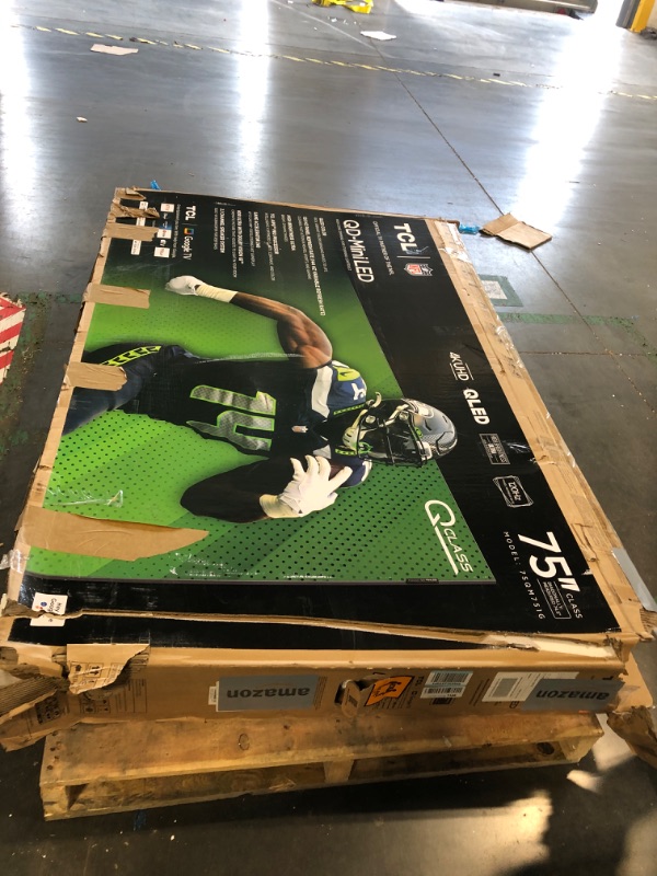 Photo 1 of ****PARTS ONLY - BROKEN SCREEN****
TCL 75-Inch QM7 QLED 4K Smart QD-Mini LED TV with Google TV (75QM751G, 2024 Model) Dolby Vision IQ, Dolby Atmos, HDR, Game Accelerator up to 240Hz, Voice Remote, Works with Alexa, Streaming Television. 