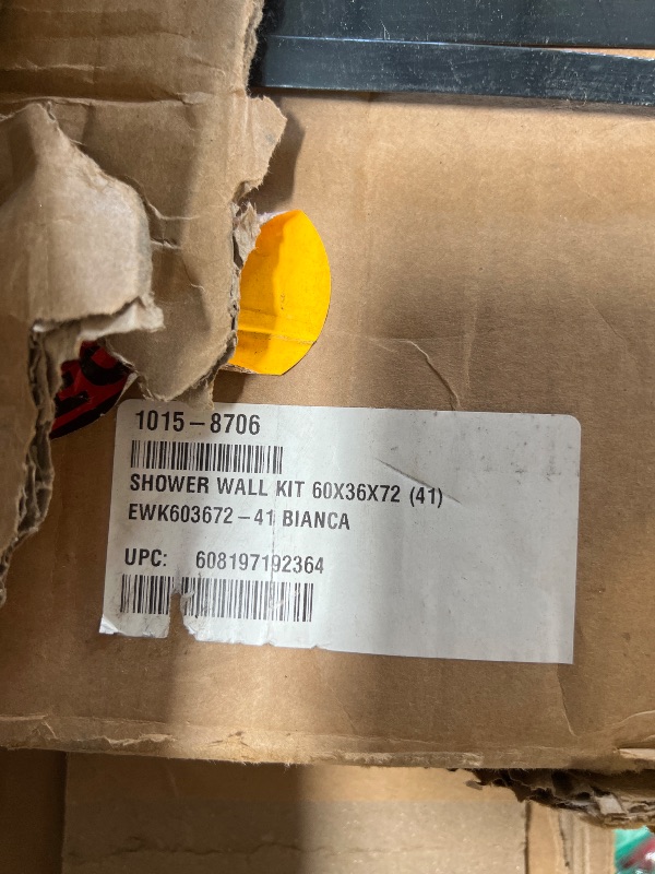 Photo 1 of *** UNOPENED AND FACTORY PACKAGING SO UNKNOWN IF DAMAGES ***Transolid EWK603672-41 Expressions 3-Panel Shower Wall Kit, 36-in L x 60-in W x 72-in H, Bianca