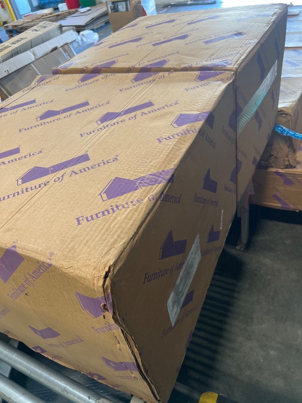 Photo 1 of *** ALL BRAND NEW AND STILL IN THE BOX W ANOTHER PROTECTIVE BOX *** Furniture of America Rhodo Glam Button Tufting Fabric Upholstered 3-Piece Bedroom Set, Bed and 2 Nightstands, California King, Black