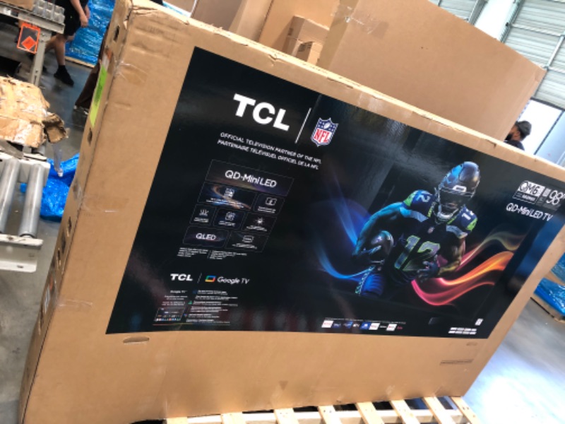 Photo 1 of TCL 98-Inch Class QM6K Series QD-Mini LED 4K UHD Google Smart TV Best Value Mini-LED TV - QLED, 144hz, 288hz Gaming Rate, High Contrast Screen, Onkyo Audio, Dolby Atmos (98QM6K, 2025 Model)