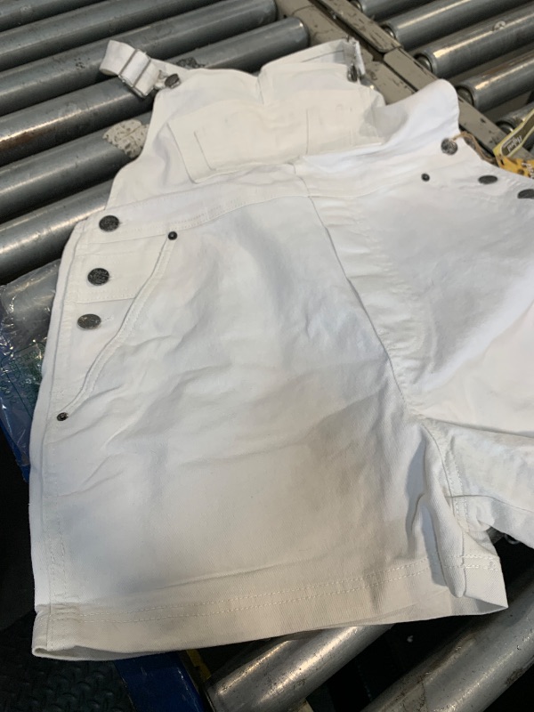Photo 1 of & Company Women Denim Shorts Rompers Sleeveless Adjustable Strap Overalls Cross Back Jumpsuit SHV156998 WHITE L