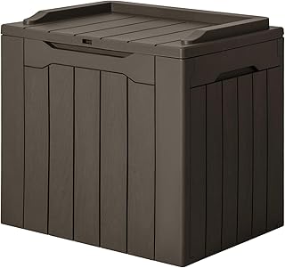 Photo 1 of **MISSING HARDWARE***UMMICO 31 Gallon Resin Deck Box Waterproof Indoor Outdoor Storage Boxes for Patio Furniture Cushions and Garden Tools (Brown)