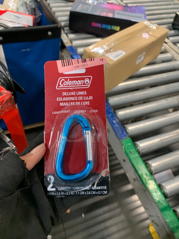 Photo 1 of Coleman Deluxe Carabiner Links (2-Pack) Durable Carabiner Clips for Clipping Tools Keys & Gear Supports up to 75lbs Color May Vary
