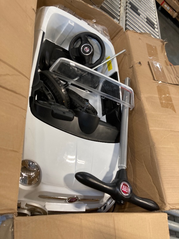 Photo 1 of **handle doesnt work**Best Ride On Cars Fiat 500 Push Car, with Stroller, Adjustable Footrest and Handle, Horn, Music, Stable Wheels, For Kids Aged 2-3 Years, 37 x 19 x 12 inches, Large, White