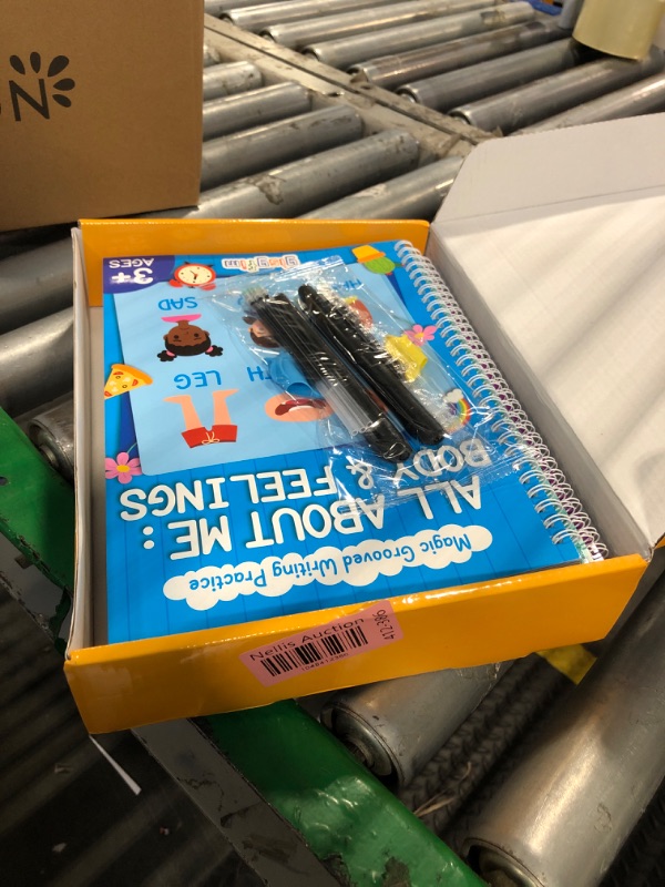 Photo 1 of 8 Pieces Magic Grooved Writing Practice Books Disappearing Ink Pens Reusable Groove Workbooks Tracing Handwriting Practice Without Tears for Kids Kindergarten Preschool Supplies,10.2 x 7.3inch