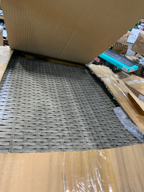 Photo 1 of ***PARTIAL SET**MISSING HARDWARE*****Pamapic 7-Piece Outdoor Sectional Furniture Set, All-Weather Wicker Patio Sofa with Washable Cushions, Gray Waterproof Rattan Conversation Set for Backyard, Poolside, Garden (Gray Cushions)
