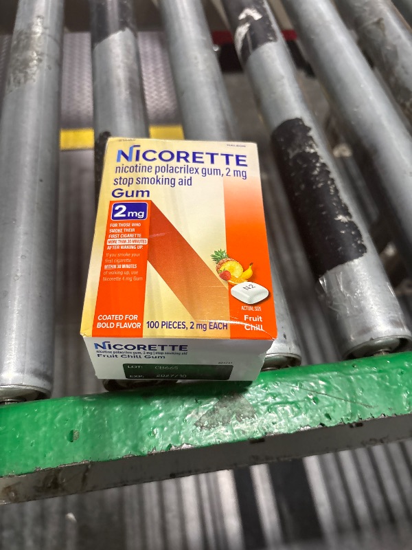 Photo 1 of **Expires 10/2027**
Nicorette 2 mg Nicotine Gum to Quit Smoking - Fruit Chill Flavored Stop Smoking Aid, 100 Count