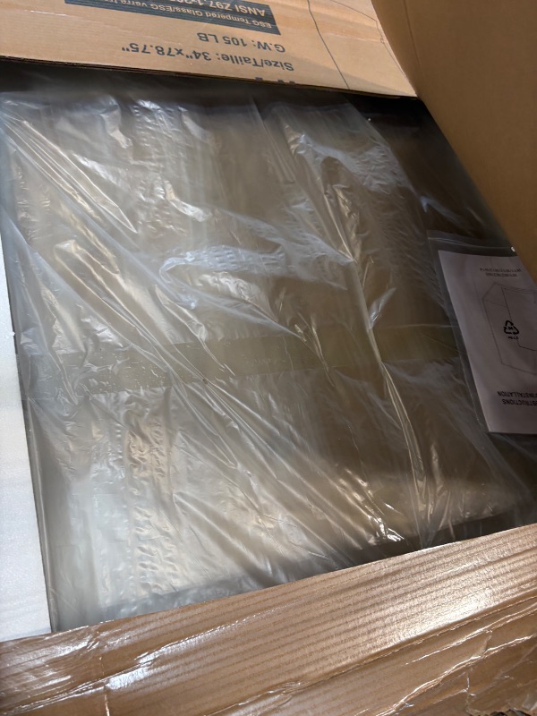 Photo 1 of **WILL NEED TRUCK FOR PICK UP**
34" W x 78.75" H Shower Screen, Fixed Frameless Shower Glass Panel with 3/8"(10mm) SGCC Clear Tempered Glass, Single Shower Door for Bathroom (Matte Black, 34" W x 78.75" H)