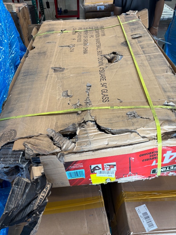 Photo 1 of **NEW BUT DAMAGED BOX** WILL NEED TRUCK FOR PICK UP**
Lifetime 54" Mammoth Deluxe In-Ground Basketball Hoop, Mammoth Lift Adjustable Height, Tempered Glass Backboard Bolt Down System