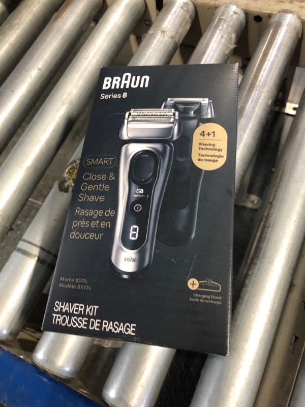 Photo 1 of [Missing main parts, Trimmer is missing] Braun Series 8 Electric Razor for Men, with 4+1 Shaving Elements & Precision Long Hair Trimmer, Close & Gentle Even on Dense Beards, Wet & Dry Electric Razor with 60min Runtime, 8517s Galvano Silver
