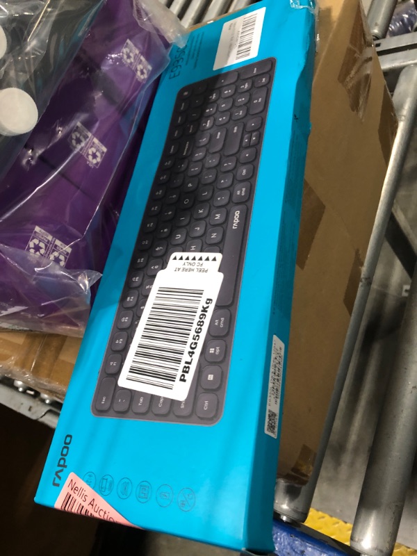 Photo 1 of **USED**Rapoo E9350L Rechargeable Wireless Keyboard, Support 4 Devices, Ultra-Slim with Indicator Light, Quiet, 90-Day Battery Life, Full Size Keyboard with Numeric Keypad for Windows/Mac/Linux/Chrome, Black