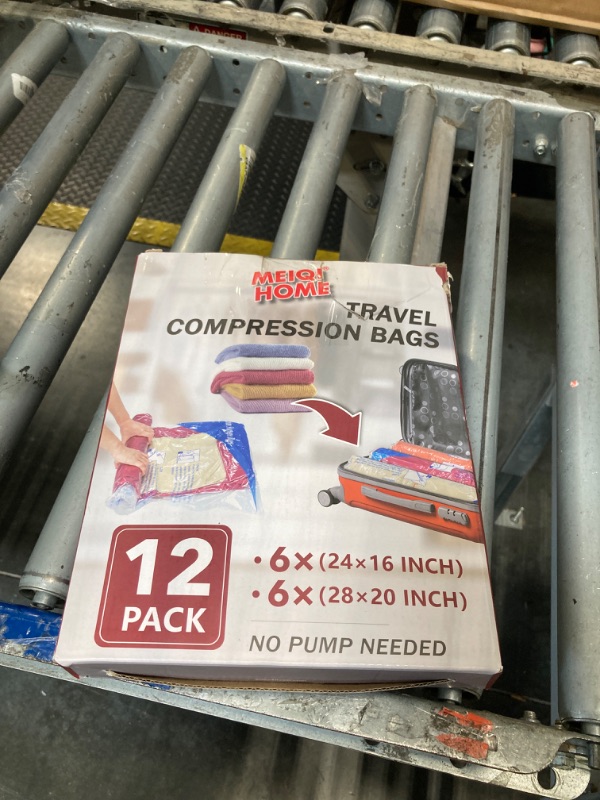 Photo 1 of 12 Pack Compression Bags for Travel | Vacuum Seal Storage Bags for Luggage & Dirty Clothes | Travel Packing Space Saver Bags for Suitcases & Home Organization | MEIQIHOME