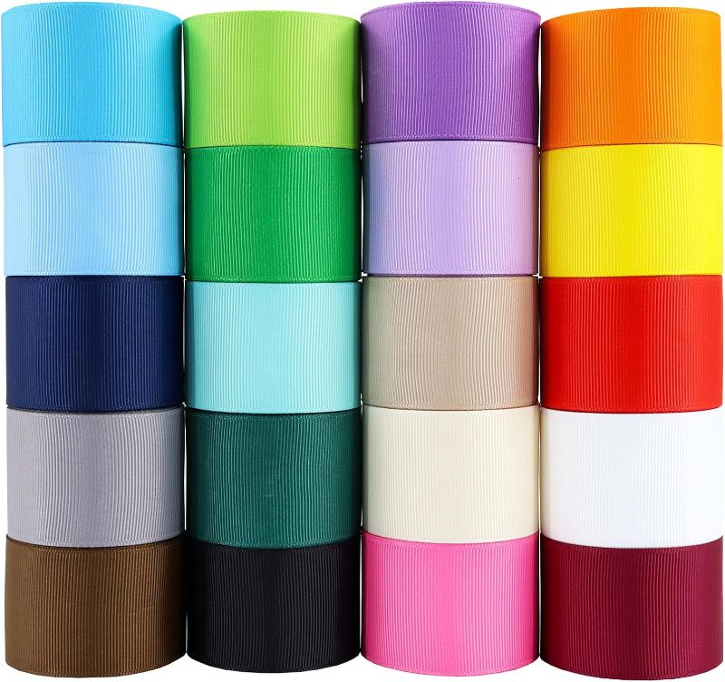 Photo 1 of 1-1/2 Inches Grosgrain Ribbons Fabric Ribbons, 20 Colors*2 Yards Each Total 40 Yards, Boutique Ribbons for Gifts Wrapping, DIY Bow Hair Accessories
