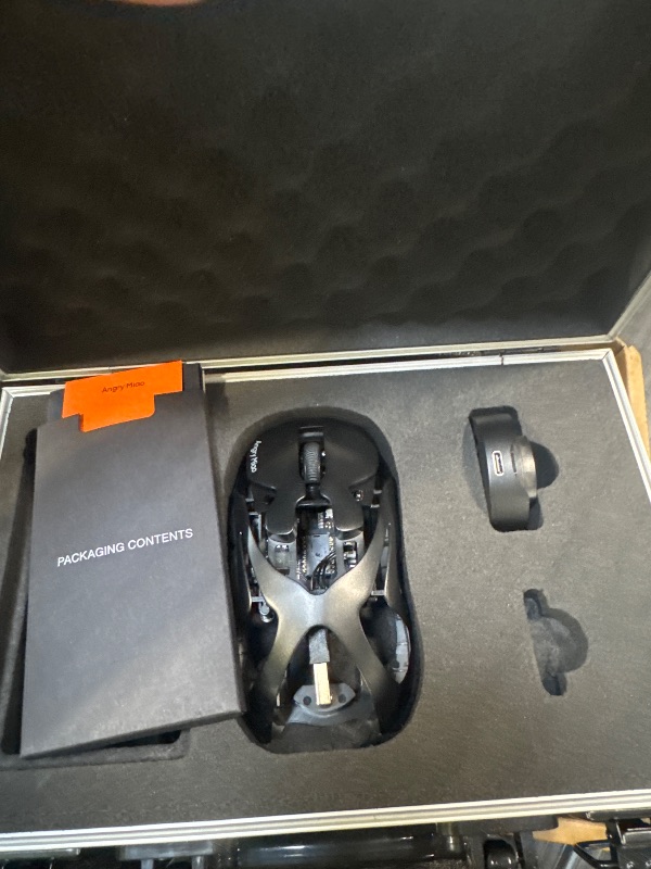 Photo 1 of AM Infinity Mouse with 30000DPI PAW3950 Sensor Metal Ultralight 49g Hollowed-Out Design Gaming Wireless Mouse 7 Programmable Buttons Customizable RGB Lighting-Basalt Black