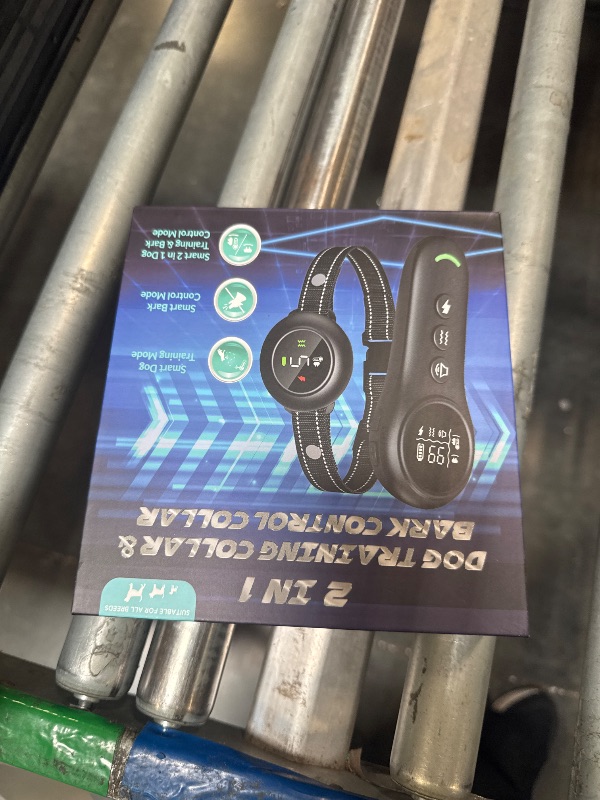 Photo 1 of 2-in-1 Dog Shock Collar & Dog Bark Collar - Smart Anti Barking Dog Training Collar with 5 Adjustable Sensitivity & 3300FT Remote for All Breeds IP67 Waterproof Rechargeable E-Collar (Green)
