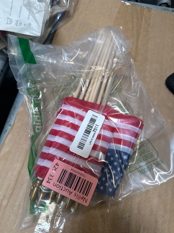 Photo 1 of 12 Pack Small American Flags on Stick Small US Flags/Mini American Flags for Outside 4x6 Inch American Hand Held Stick Flags with Kid-Safe Spear Top, Patriotic Veterans Day Decorations, 4th of July Decorations