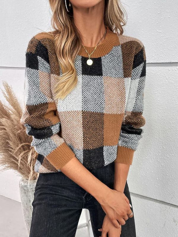 Photo 1 of [Stock photo not the same] Pattern Drop Shoulder Sweater