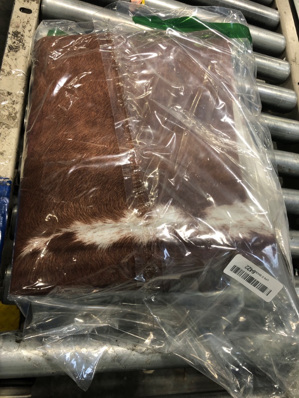 Photo 1 of BENRON Premium Cowhide Rug, Faux Cow Hide Rugs for Living Room Bedroom Western Home Decor, Non Slip Cute Rug with Irregular Animal Skins and Hides, Khaki Brown, 5.2 x 6.2ft