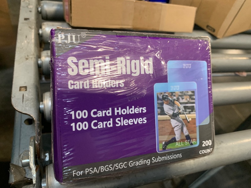 Photo 1 of 100ct Semi Rigid Card Holders & 100ct Card Sleeves for PSA, SGC, BGS, CSG Graded Card Submissions, Semi Rigid Card Sleeves, Baseball Card Protectors, PSA Graded Card Sleeve for Trading Card
