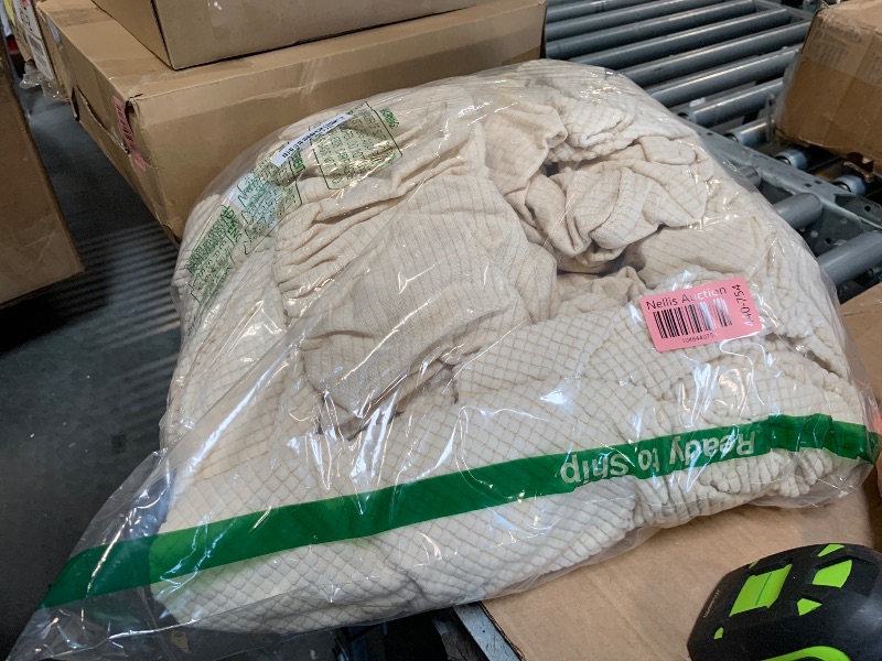 Photo 1 of **DAMAGE**H.VERSAILTEX Stretch Sofa Covers for 3 Cushion Couch Covers Sofa Slipcovers for Living Room Feature Thick Checked Jacquard Fabric with Elastic Bottom, Sofa Large - Natural