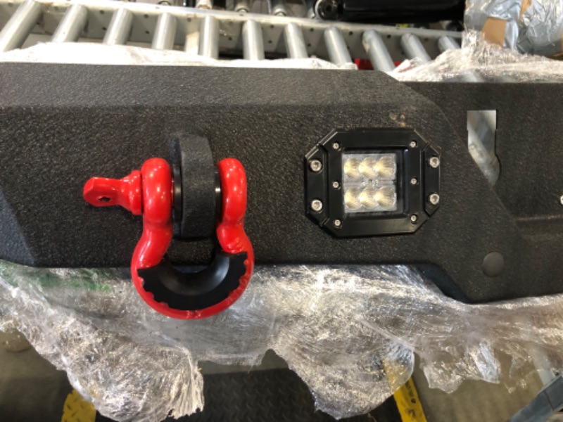 Photo 1 of CLAMBER Full-Width Rear Bumper for 2007-2018 Jeep Wrangler JK & Unilimited JKU 2/4 Doors (NOT for JL Models), Heavy Duty Off-Road Back Bumper Guard with 2PCS 18W Flood Lights