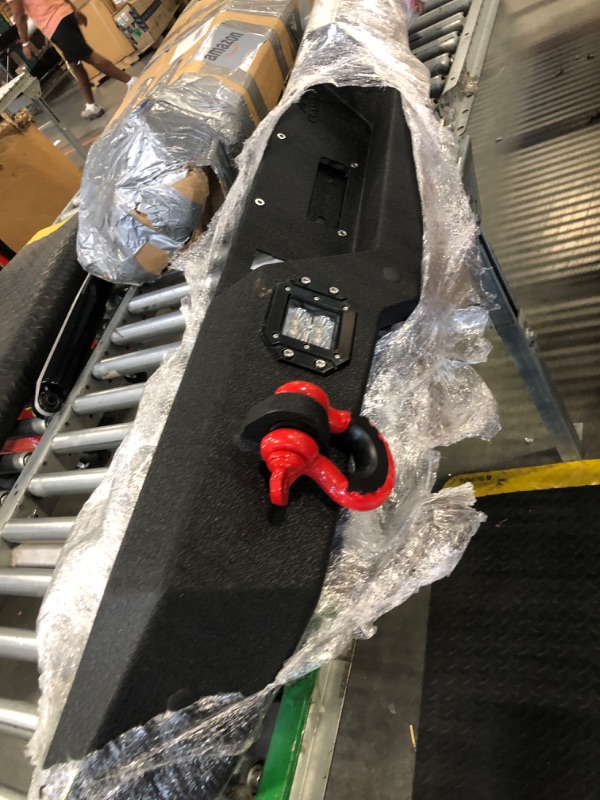 Photo 1 of CLAMBER Full-Width Rear Bumper for 2007-2018 Jeep Wrangler JK & Unilimited JKU 2/4 Doors (NOT for JL Models), Heavy Duty Off-Road Back Bumper Guard with 2PCS 18W Flood Lights