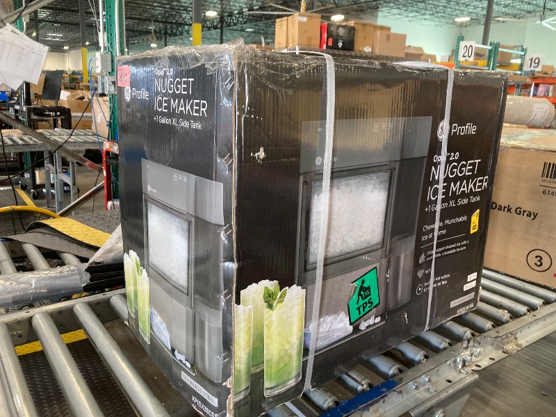 Photo 1 of **DAMAGE**GE Profile Opal 2.0 XL with 1 Gallon Tank, Chewable Crunchable Countertop Nugget Ice Maker, Scoop included, 38 lbs in 24 hours, Pellet Ice Machine with WiFi & Smart Connected, Stainless Steel