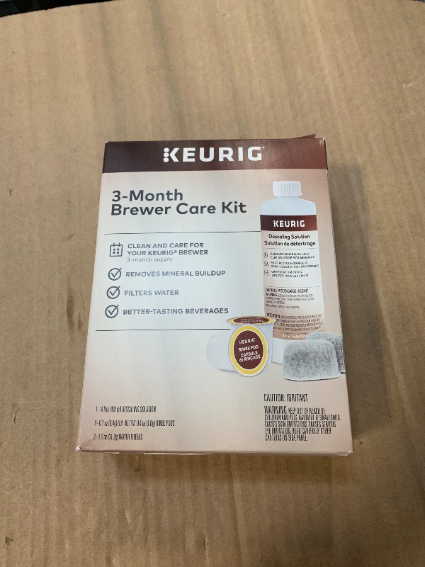 View 2 of Keurig 3-Month Brewer Maintenance Kit Includes Descaling Solution, Water Filter Cartridges & Rinse Pods, Compatible Classic/1.0 & 2.0 K-Cup Coffee Makers, 7 Count