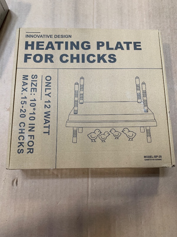 Photo 1 of 10" x 10" Chick Brooder Heating Plate with Adjustable Temperature and Height, Holds 15 Young Chickens
