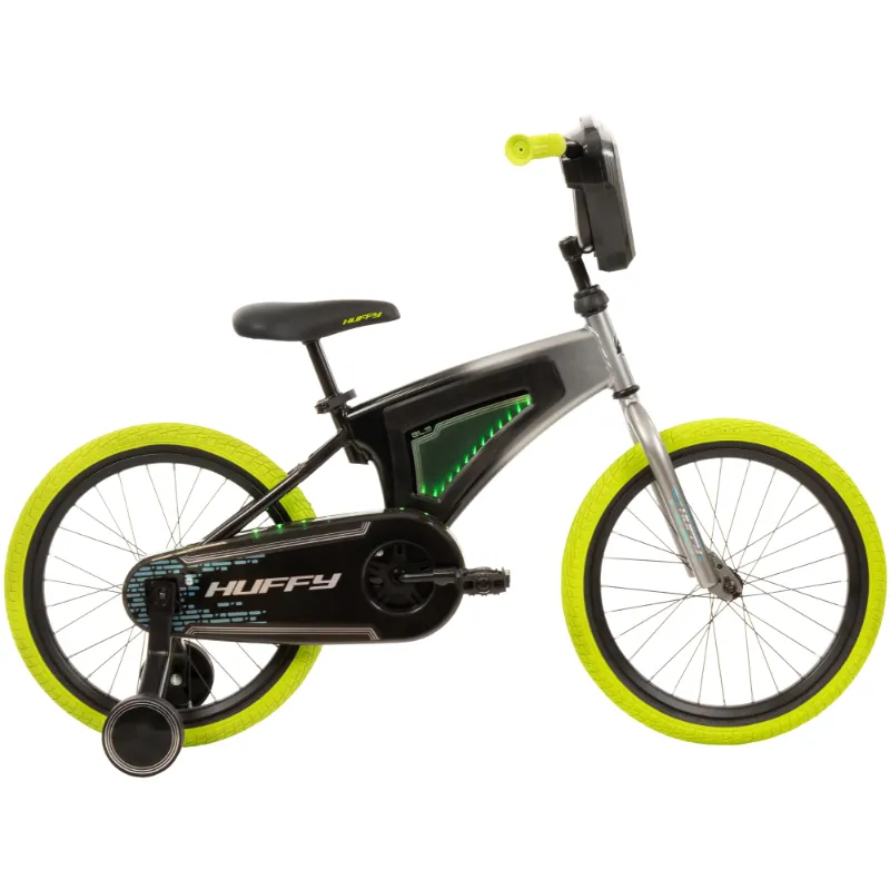 Photo 1 of **FINAL SALE**Huffy 18" Electro-Light Kids' Bike, Fits Riders 3'6" - 4'1", Grey/Green, Kids, Unisex
