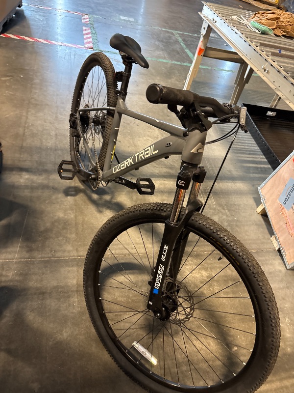Photo 1 of **FINAL SALE/MINOR SCRATCHES/FRONT TIRE FLAT-MAY HAVE HOLE OR JUST FLAT**29" Ozark Trail Ridge Mountain Bike, Medium Frame, Fits Riders 5'7" - 5'11", Gray, Adult
