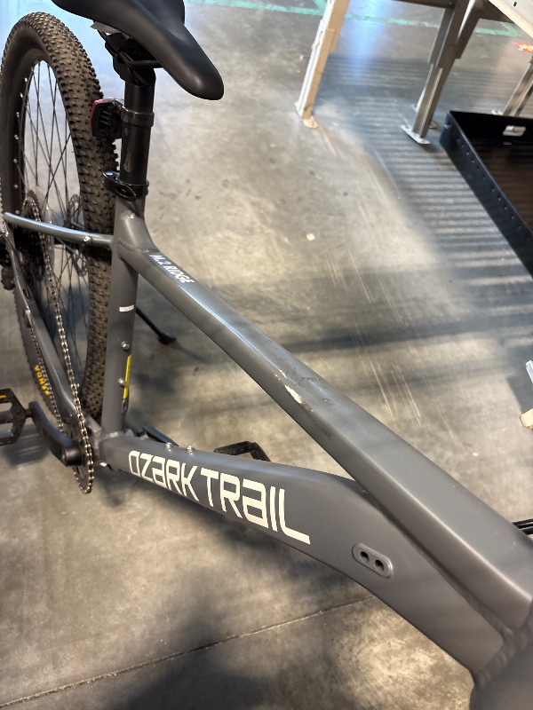 Photo 1 of **FINAL SALE/MINOR SCRATCHES/FRONT TIRE FLAT-MAY HAVE HOLE OR JUST FLAT**29" Ozark Trail Ridge Mountain Bike, Medium Frame, Fits Riders 5'7" - 5'11", Gray, Adult
