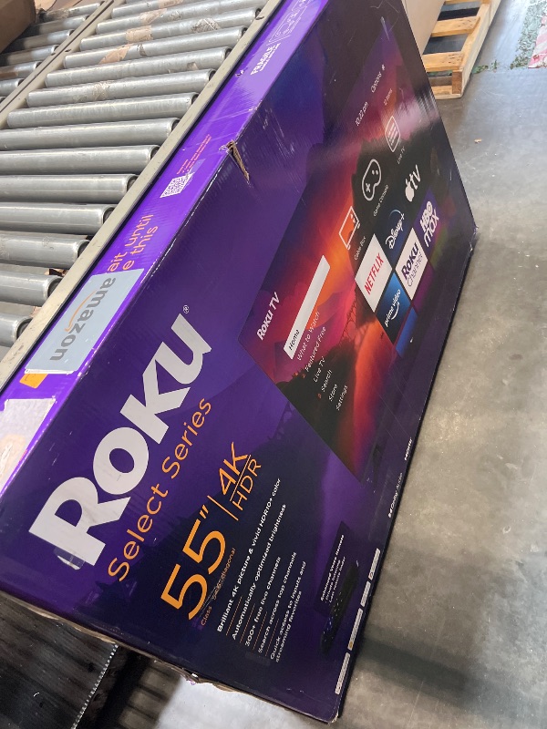 Photo 1 of *** FOR PARTS ONLY NO RETURNSS *** Roku Smart TV – 55-Inch Select Series 4K HDR RokuTV with Roku Enhanced Voice Remote, Brilliant 4K Picture, Automatic Brightness, & Seamless Streaming – Live Local News, Sports, Family Entertainment