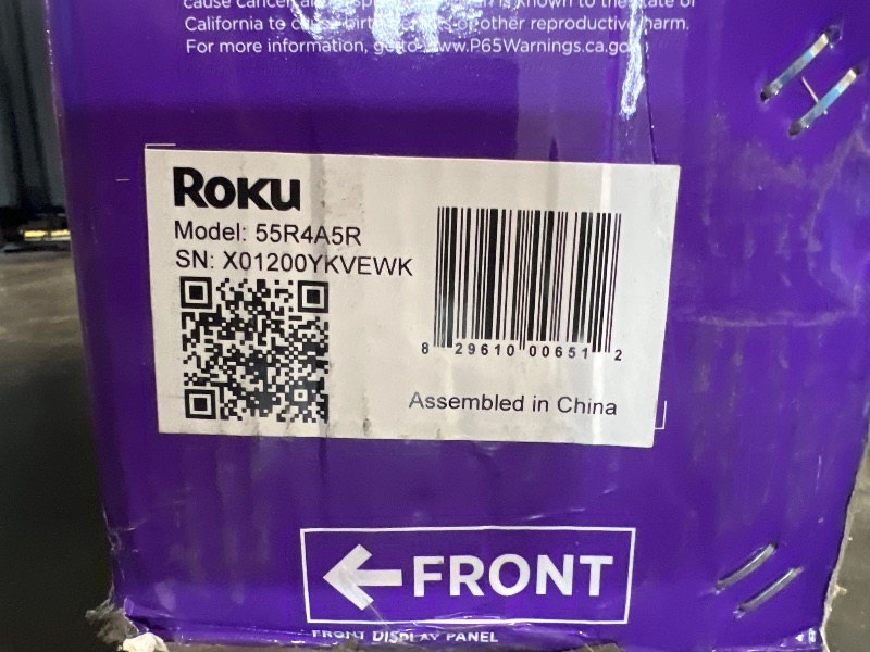 Photo 1 of *** FOR PARTS ONLY NO RETURNSS *** Roku Smart TV – 55-Inch Select Series 4K HDR RokuTV with Roku Enhanced Voice Remote, Brilliant 4K Picture, Automatic Brightness, & Seamless Streaming – Live Local News, Sports, Family Entertainment