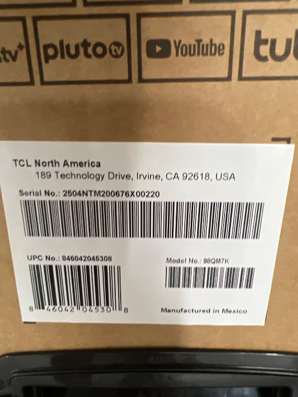 Photo 1 of *** USED *** UNTESTED *** UNKNOWN IF DAMAGED ***TCL 98-Inch Class QM7K Series QD-Mini LED 4K UHD Google Smart TV Best Premium Mini-LED TV - QLED, 144hz, 288hz Gaming Rate, Anti-Reflective Screen, Bang & Olufsen Audio, Atmos (98QM7K, 2025 Model)84604204530