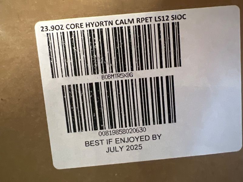 Photo 1 of *** BEST IF ENJOYED JULY 2025 ***CORE Hydration+ Calm, Cucumber Essence Nutrient Enhanced Water with L-Theanine, 23.9 Fl Oz Bottle (Pack of 12)