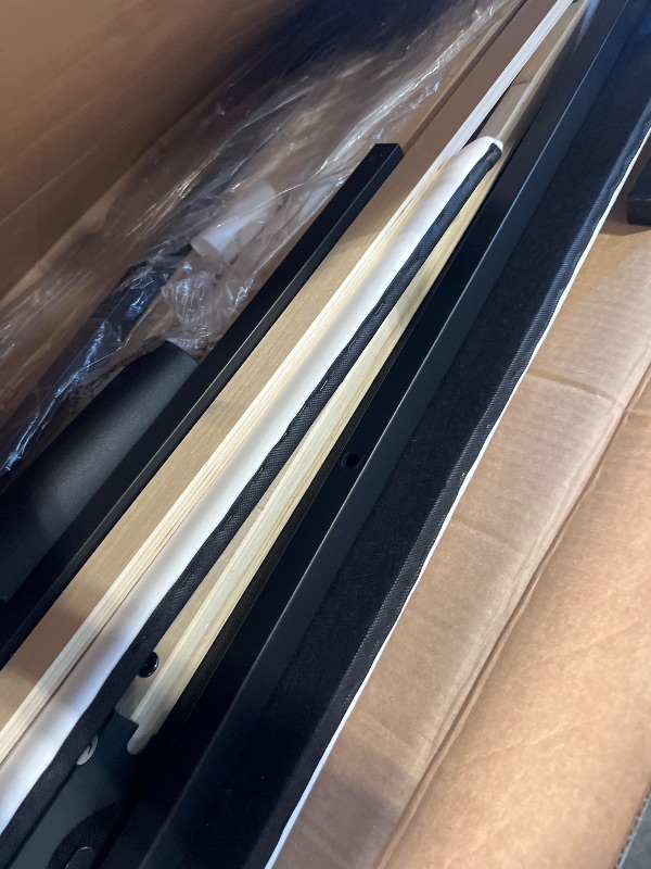Photo 1 of **MISSING PARTS**SHA CERLIN Full Upholstered Platform Bed Frame with Vertical Channel Tufted Velvet Fabric Adjustable Headboard, Wooden Slats Support, Mattress Foundation, Box Spring Optional, White