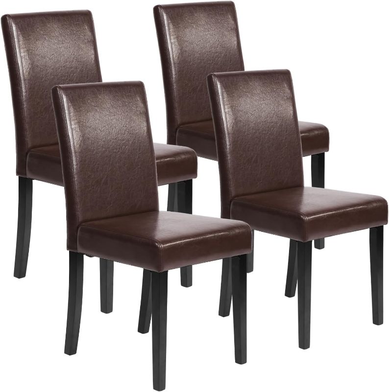 Photo 1 of **No Return**No Return**No Return**No Return**No Return**No Return**No Return**
1) FDW DINING CHAIRS SET OF 4, DINING ROOM CHAIRS KITCHEN CHAIRS,SIDE PU CUSHION CHAIRS WITH WATERPROOF SURFACE AND WOOD LEGS,FOR KITCHEN RESTAURANT AND LIVING ROOM,LEATHER BR