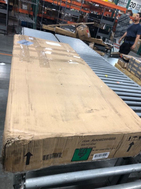 Photo 1 of **No Return****No Return****No Return****No Return****No Return****No Return***No Return**
1) ***MINOR CHIPS AND CRACKS, POSSIBLE MISSING PARTS*** VECELO LED TV STAND FOR 70 INCH, ENTERTAINMENT CENTER WITH POWER OUTLETS, INDUSTRIAL TELEVISION CABINET WITH