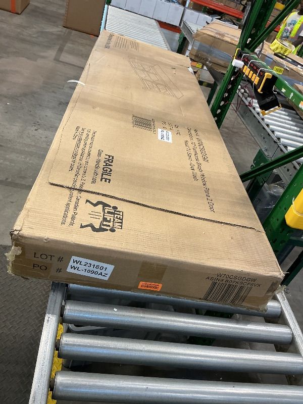 Photo 1 of **No Return**No Return**No Return**No Return**No Return**No Return**No Return**
1) WALKER EDISON PORTSMOUTH CLASSIC 2 GLASS DOOR TV STAND FOR TVS UP TO 80 INCHES, 70 INCH, GREY WASH**Missing parts**
2) BALL & CAST FULL SIZE UPHOLSTERY PLATFORM BED WITH PO