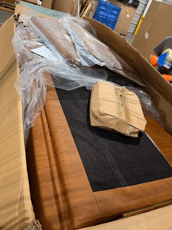 Photo 1 of **No Return**No Return**No Return**No Return**No Return**No Return**
1) GARVEEHOME 3-SEATER SOFA COUCH, 83 IN WIDE FAUX LEATHER SOFA COUCH WITH SPRING CUSHION, MODERN SOFA WITH DEEP SEATS AND 2 REMOVABLE BACK CUSHIONS, FOR LIVING ROOM, BEDROOM, APARTMENT,