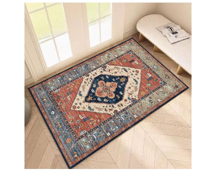 Photo 1 of ***RETAIL PRICE $18.00****Vintage Bohemian Area Rug, Soft Non Slip Machine Washable Hallway Entryway Rug Runner Rug, Rectangle Indoor Door Mat Boho Floor Mat for Living Room, Bedroom