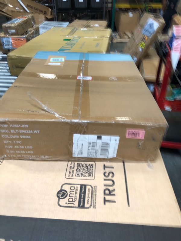 Photo 1 of **TABLE TOP MISSING, PARTS ONLY ***Sweetcrispy Standing Adjustable Height Desk, Electric 63 x 24 Inch Sit to Stand Up Rising Computer Gaming Table with 3 Memory Presets, Splice Board, T-Shaped Bracket Home Office Workstation, White