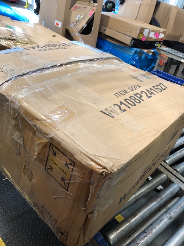 Photo 1 of **PARTIAL SET**PART 2 OF 2**KEIKI 94" L-Shaped Oversized Modular Linen Sectional Sofa with Rolled Arms, Cushion Back, Modern Style Convertible 5-Seater Corner Couch, Easy Assembly, for Apartment, Living Room, Bedroom, Beige.