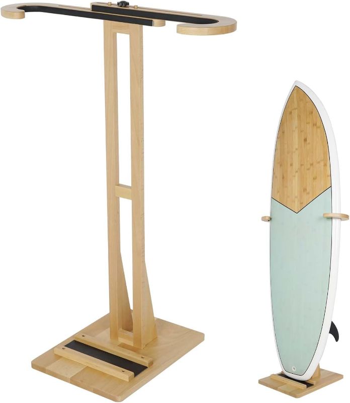 Photo 1 of ***BOARD NOT INCLUDED- MISSING PIECES***Surfboard Stand Racks, Sturdy Surfboard Racks Standing with Floor-Standing Design,Stand Shortboard and Longboard Organizer, Beech Wood, 1PCS