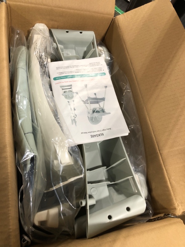 Photo 1 of 3 in 1 Baby High Chair, Table Seat with Removable Dinner Plate and Wheels, Adjustable and Foldable, Children's Backrest 3 Positions, for 6+ Months, Grey