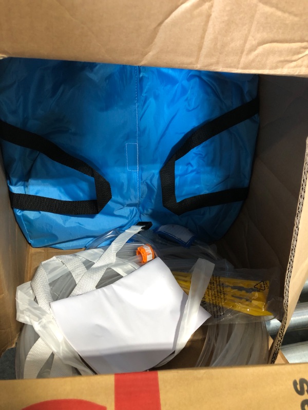 Photo 1 of FBSPORT Inflatable Bounce House, 9 in 1 Water Slide with Blower, Bouncy House for Kids Indoor Outdoor Wet Dry Combo Water Bounce House with Football Shooting, Water Gun, Splash Pool, Bounce Area, Hose