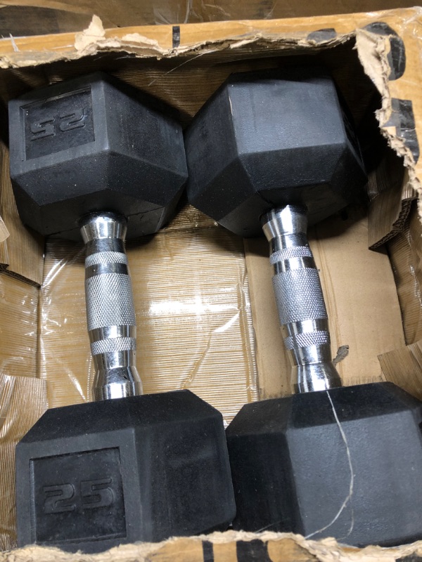 Photo 1 of HolaHatha Dumbbell Weight Set with Storage Rack Stand, Ideal Strength Training Home Gym Workout Equipment for Muscle Toning, 46lb Set (5/8/10), Rubber Hex