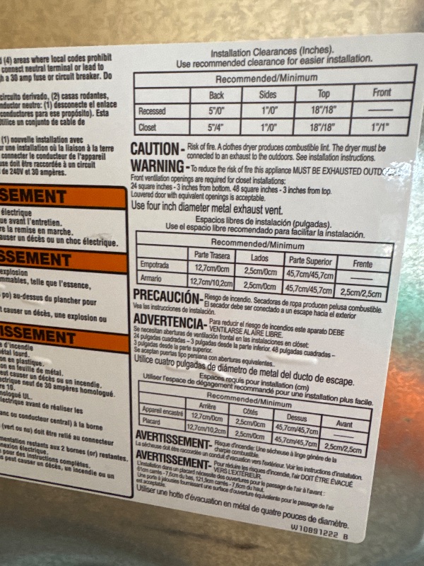 Photo 1 of ** ONLY PARTS ** Kenmore 29" Front Load Electric Dryer with Wrinkle Guard and 7.0 Cubic Ft. Total Capacity, White