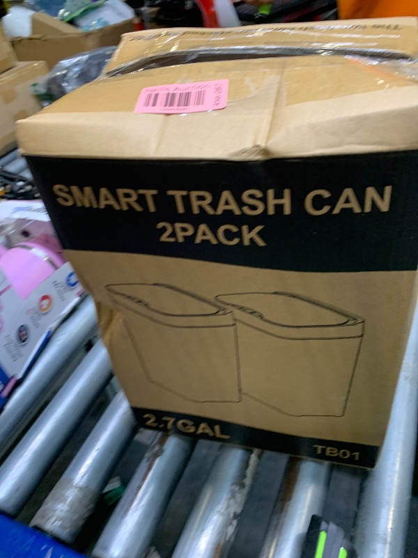 Photo 1 of ***one trash can missing**
Vanpopubs 2 Pack 2.7 Gal Bathroom Trash Can with Lid, Automatic Trash Can Small Smart Garbage Can Touchless, Slim Motion Sensor Waterproof Plastic Trash Bins for Bedroom Office Kitchen Toilet
